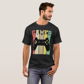 Retro grafische console speler controller videogam t-shirt (Voorkant volledig)