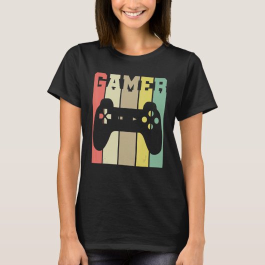 Retro grafische console speler controller videogam t-shirt (Voorkant)