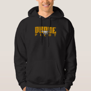 Retro grafische drone vliegende quadcopter piloot  hoodie