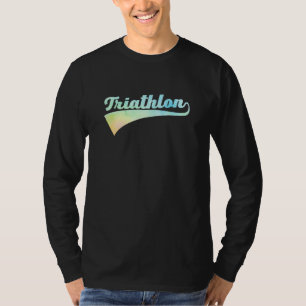 Retro Grafische Hardlopen Fietsen Zwemmen Triatlon T-shirt