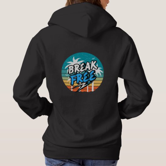 Retro Grafische Hoodie 'Break Free' (Achterkant)