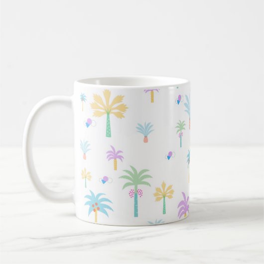 Retro Grafische Palmen  Koffiemok (Links)