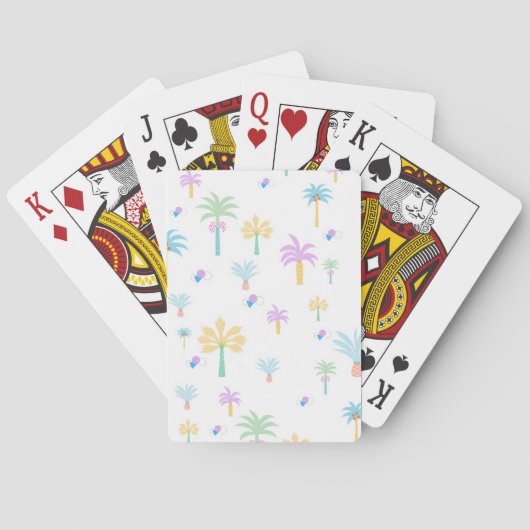 Retro Grafische Palmen  Pokerkaarten (Achterkant)