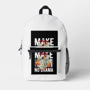 Retro Grafische Rugzak 'Make No Drama'