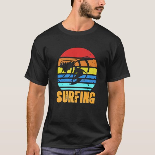 Retro  grafische Sun SurfWaves Cadeau T-shirt (Voorkant)