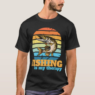 Retro grafische vishengel Ijsvisser Ijsvissen T-shirt