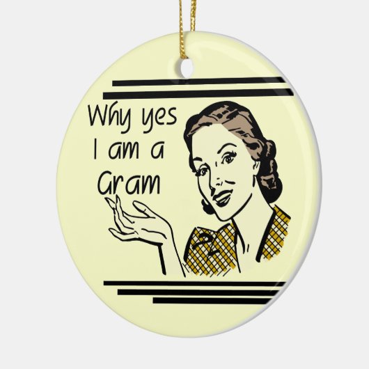 Retro Gram Tshirts en cadeaus Keramisch Ornament (Links)