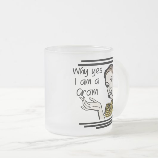 Retro Gram Tshirts en cadeaus Matglas Koffiemok (Voorkant rechts)