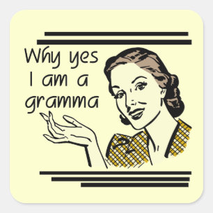 Retro Gramma T-shirts en cadeaus Vierkante Sticker