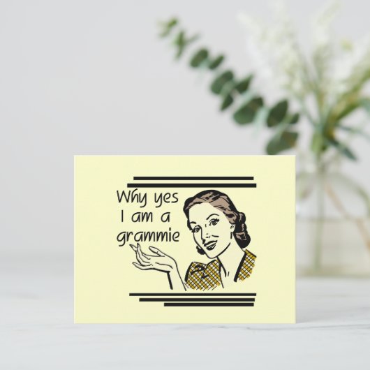 Retro Grammie T-shirts en cadeaus Briefkaart (Staand voorkant)