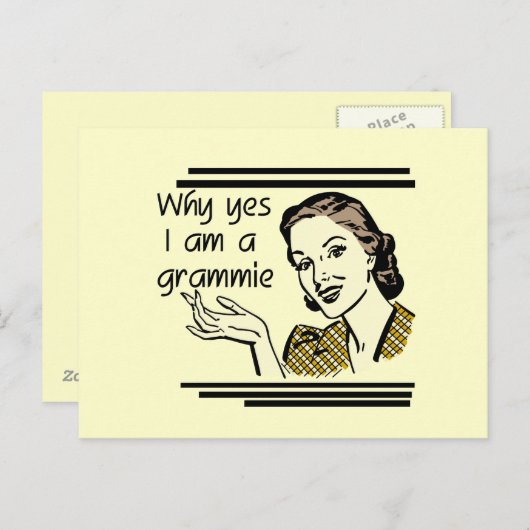 Retro Grammie T-shirts en cadeaus Briefkaart (Voorkant / Achterkant)