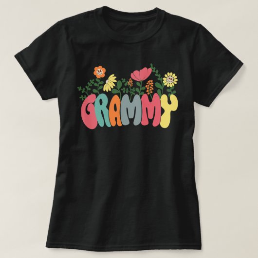 Retro Grammy Best Grammy Ever Floral T-shirt (Design voorkant)