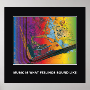 Retro gramophone muziek citeert motivatie poster