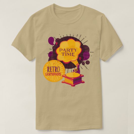 Retro gramophones Triblend T-shirt (Design voorkant)