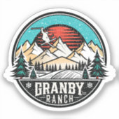 Retro Granby Ranch Ski Sticker (Voorkant)