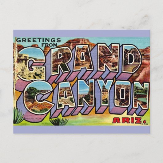 Retro Grand Canyon Ansichtkaart Briefkaart (Voorkant)