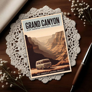 Retro Grand Canyon Avontuur Briefkaart