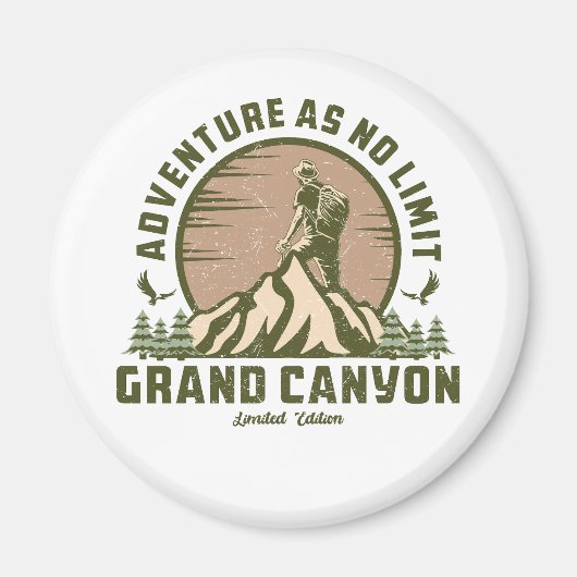 Retro Grand Canyon Hike Sunset Magneet (Voorkant)