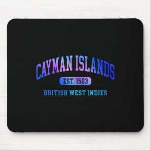 Retro Grand Cayman Eilanden Kleurrijke Boog Tekst  Muismat