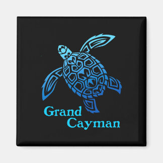 Retro Grand Cayman eilanden zeeschildpad stam- Magneet