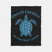 Retro Grand Cayman Islands Sea Turtle Graphic Vint Fleece Deken (Voorkant)