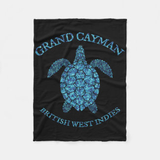 Retro Grand Cayman Islands Sea Turtle Graphic Vint Fleece Deken