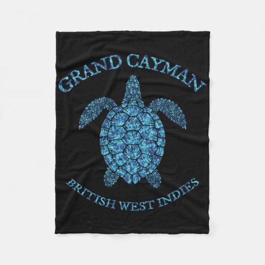 Retro Grand Cayman Islands Sea Turtle Graphic Vint Fleece Deken (Voorkant)