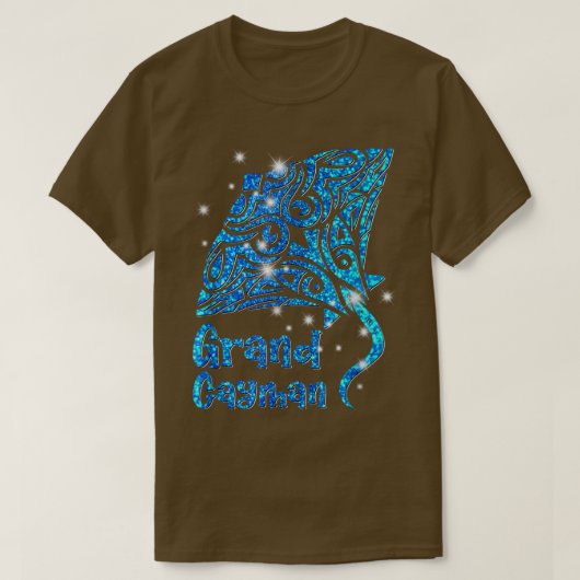 Retro Grand Cayman Islands Tribal Stingray Zee Ray T-shirt (Design voorkant)