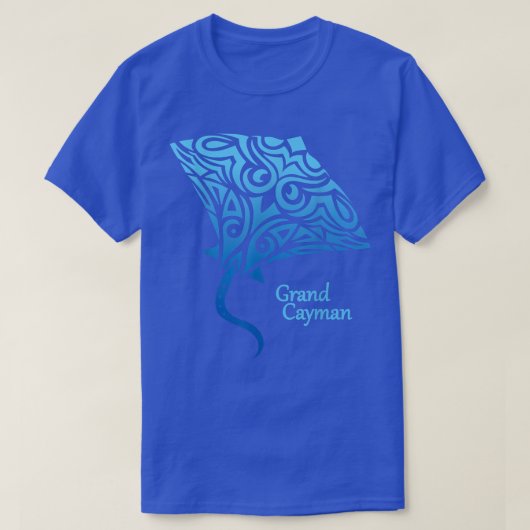 Retro Grand Cayman Islands Tribal Stingray Zee Ray T-shirt (Design voorkant)