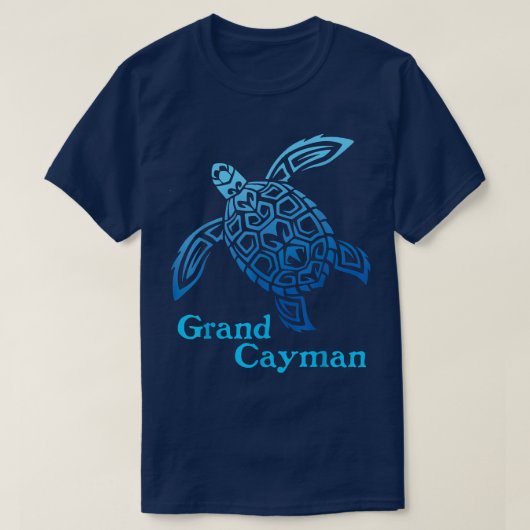 Retro Grand Cayman Islands Zee Turtle Tribal T-shirt (Design voorkant)