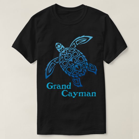 Retro Grand Cayman Islands Zee Turtle Tribal T-shirt (Design voorkant)