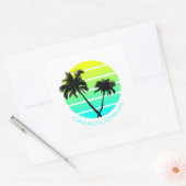 Retro Grand Cayman Vierkante Sticker (Envelop)