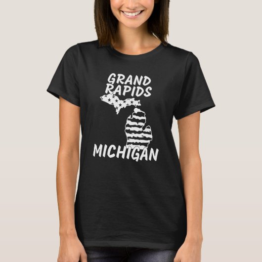 Retro Grand Rapids MI Michigan Apparel Souvenir T-shirt (Voorkant)