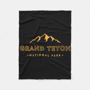 Retro Grand Teton National Park Wyoming Opgericht Fleece Deken