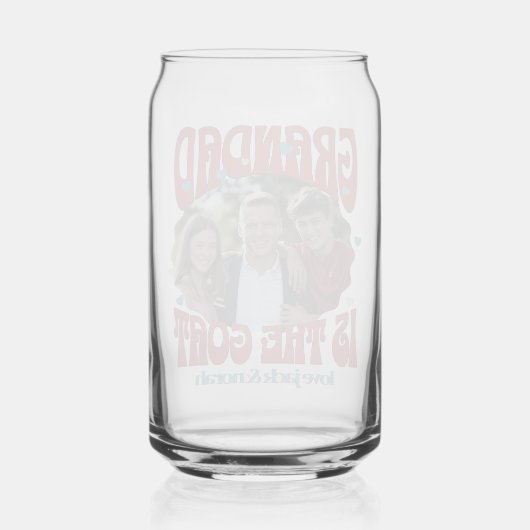 Retro Grandad is het geitenfotoblikglas Blikvorm Glas (Achterkant)