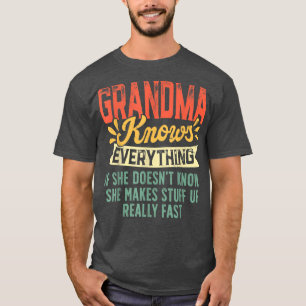 Retro Grandma kent alles wat vrouwen schimmelmoede T-shirt