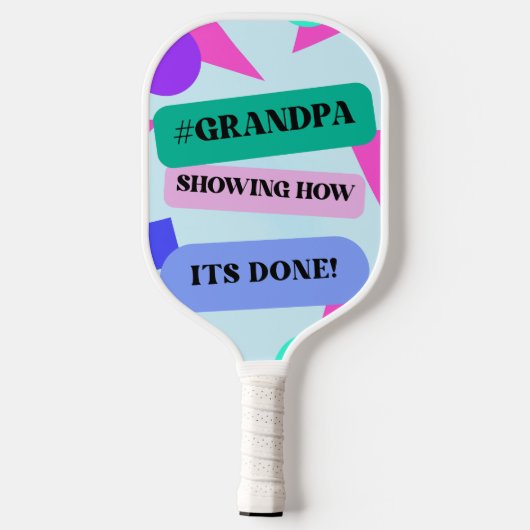 Retro Grandpa Funny #GRANDPA SHOWING HOW ITS DONE! Pickleball Paddle (Achterkant)
