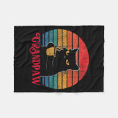 Retro Grandpaw Funny Sarcastic Cat Lover Quote Gra Fleece Deken (Voorkant (Horizontaal))