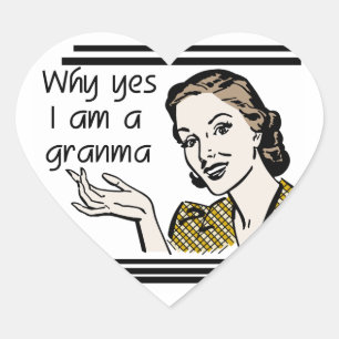 Retro Granma T-shirts en cadeaus Hart Sticker