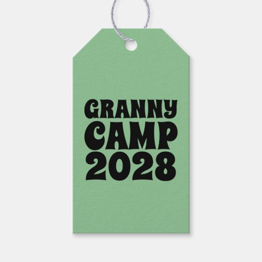 Retro Granny Camp tekst Cadeaulabel (Voorkant)