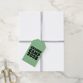 Retro Granny Camp tekst Cadeaulabel