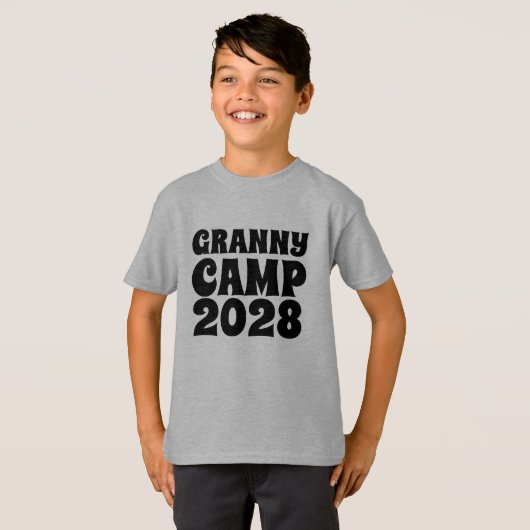 Retro Granny Camp tekst Kinder T-shirt (Voorkant volledig)