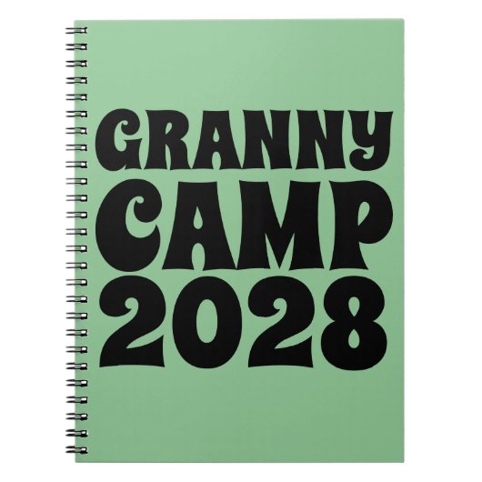 Retro Granny Camp tekst Notitieboek (Voorkant)