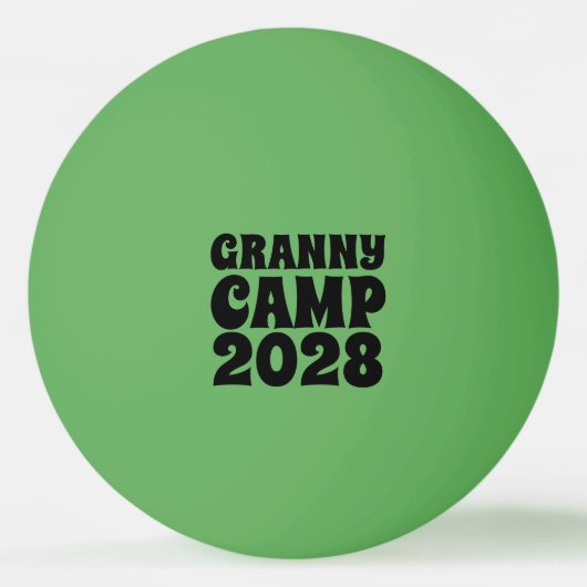 Retro Granny Camp tekst Pingpongbal (Voorkant)