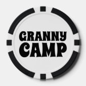 Retro Granny Camp tekst Poker Chips (Voorkant)