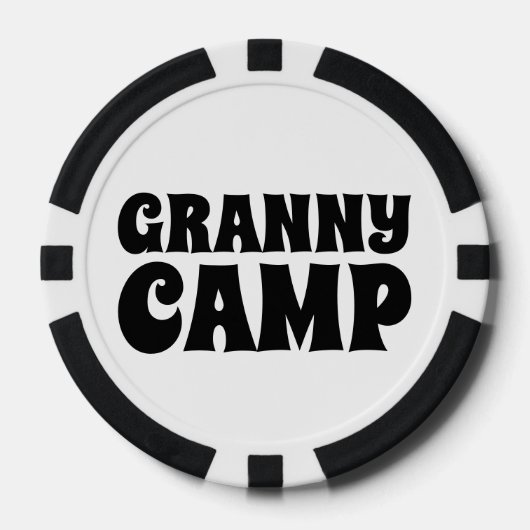 Retro Granny Camp tekst Poker Chips (Voorkant)