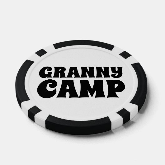 Retro Granny Camp tekst Poker Chips (Enkel)