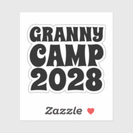 Retro Granny Camp tekst Sticker