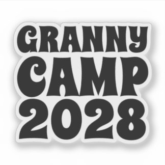 Retro Granny Camp tekst Sticker