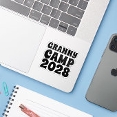 Retro Granny Camp tekst Sticker (Laptop met iPhone)